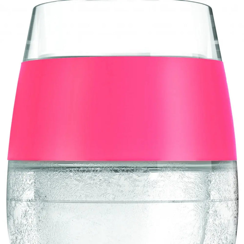 Set of Two Clear And Coral Tritan Plastic Convex Curve Shape Stemless All Purpose Wine Glass Homeroots Kitchen & Dining