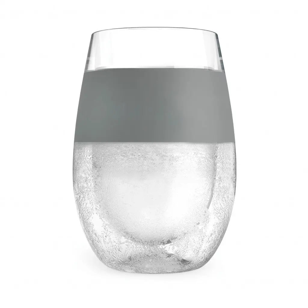 Set of Two Clear And Gray Tritan Plastic Convex Curve Shape Stemless All Purpose Wine Glass Homeroots Kitchen & Dining