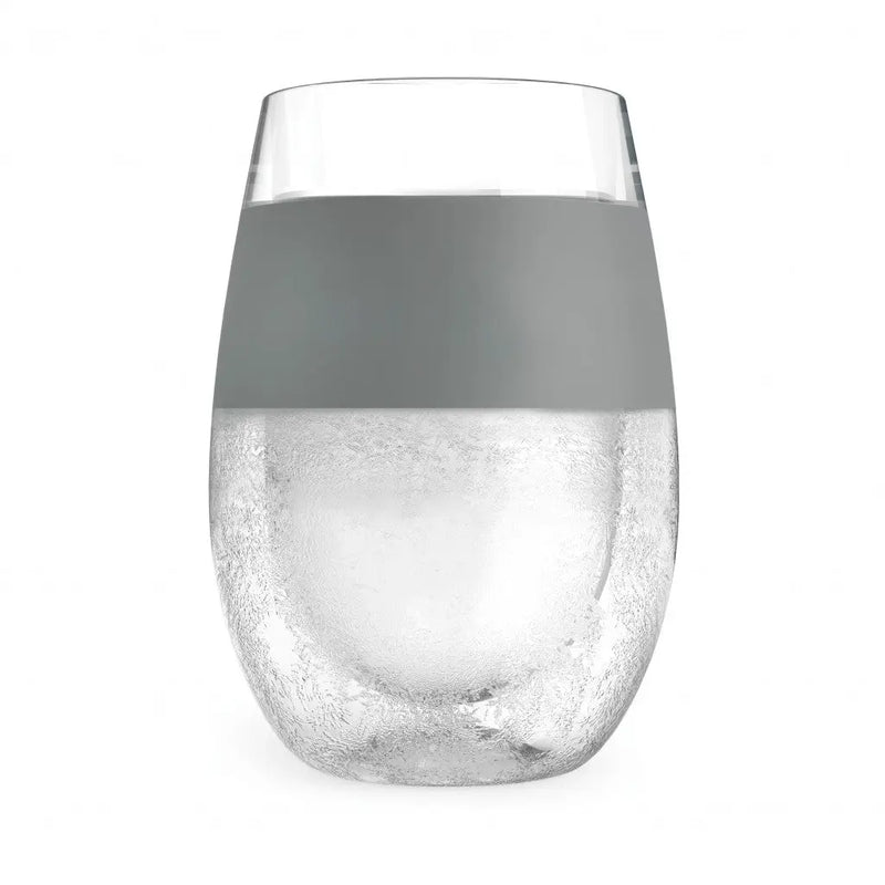 Set of Two Clear And Gray Tritan Plastic Convex Curve Shape Stemless All Purpose Wine Glass Homeroots Kitchen & Dining