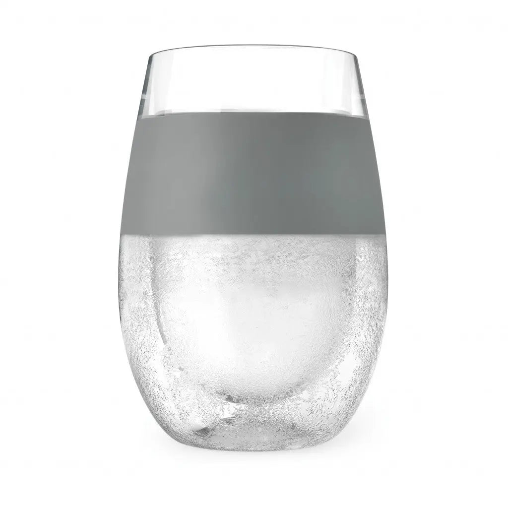 Set of Two Clear And Gray Tritan Plastic Convex Curve Shape Stemless All Purpose Wine Glass Homeroots Kitchen & Dining