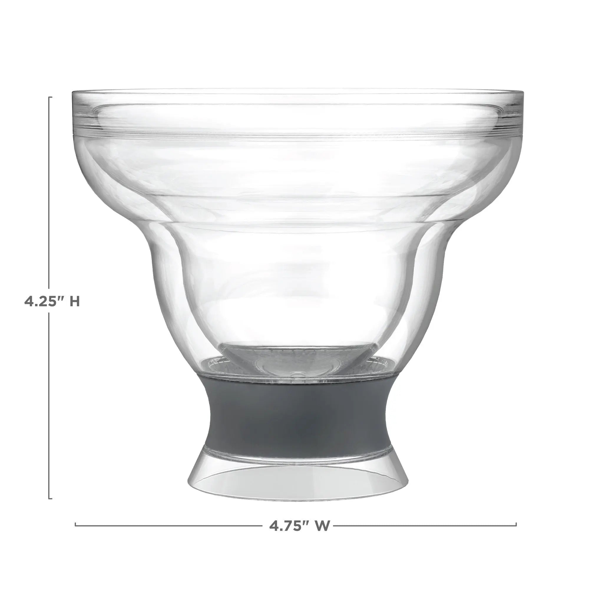 Set of Two Clear And Gray Tritan Plastic Unique Shape Stemless Margarita Glass Homeroots Kitchen & Dining