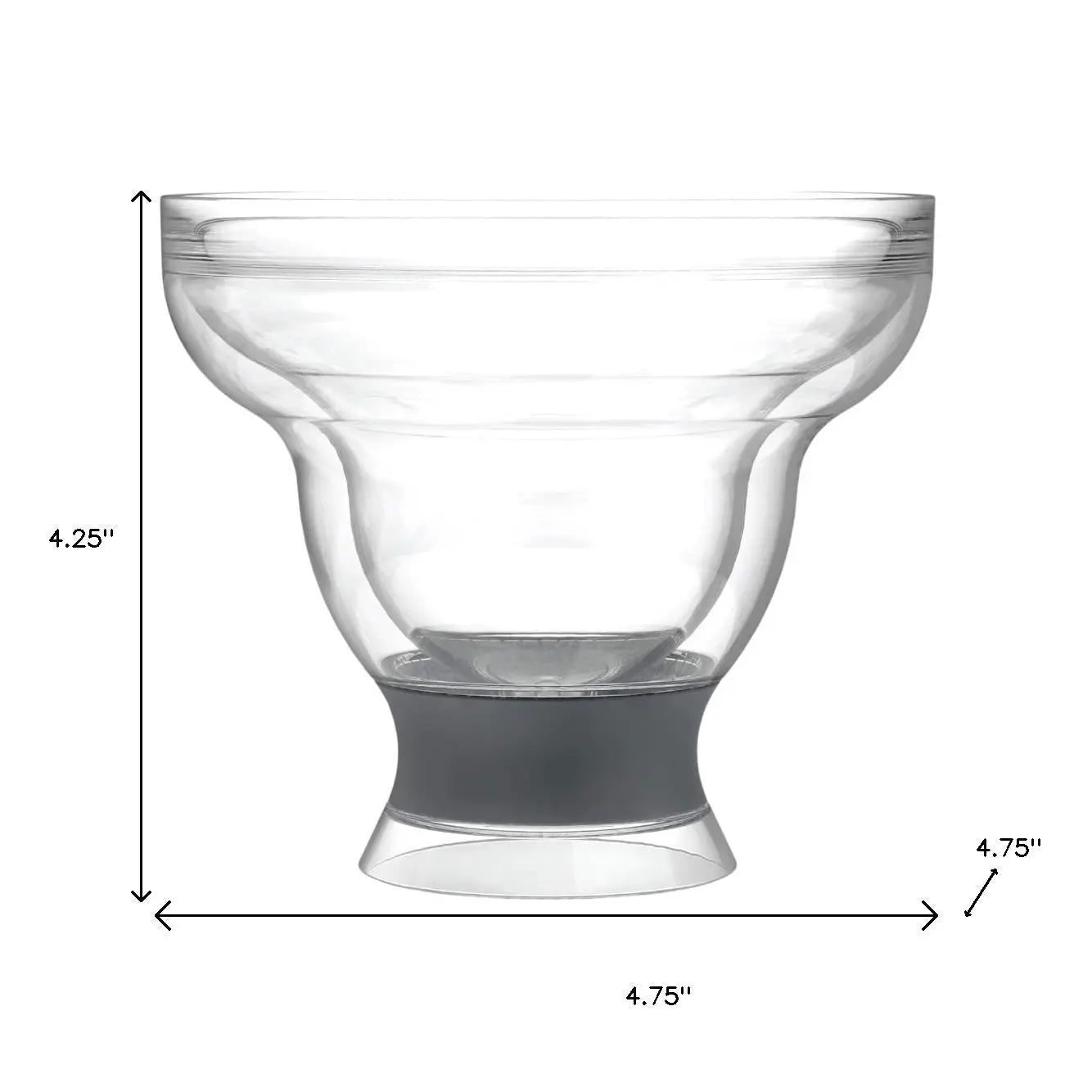 Set of Two Clear And Green Plastic Unique Shape Stemless Margarita Glass Homeroots Kitchen & Dining