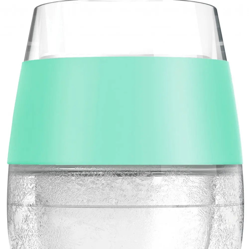 Set of Two Clear And Mint Green Tritan Plastic Convex Curve Shape Stemless All Purpose Wine Glass Homeroots Kitchen & Dining