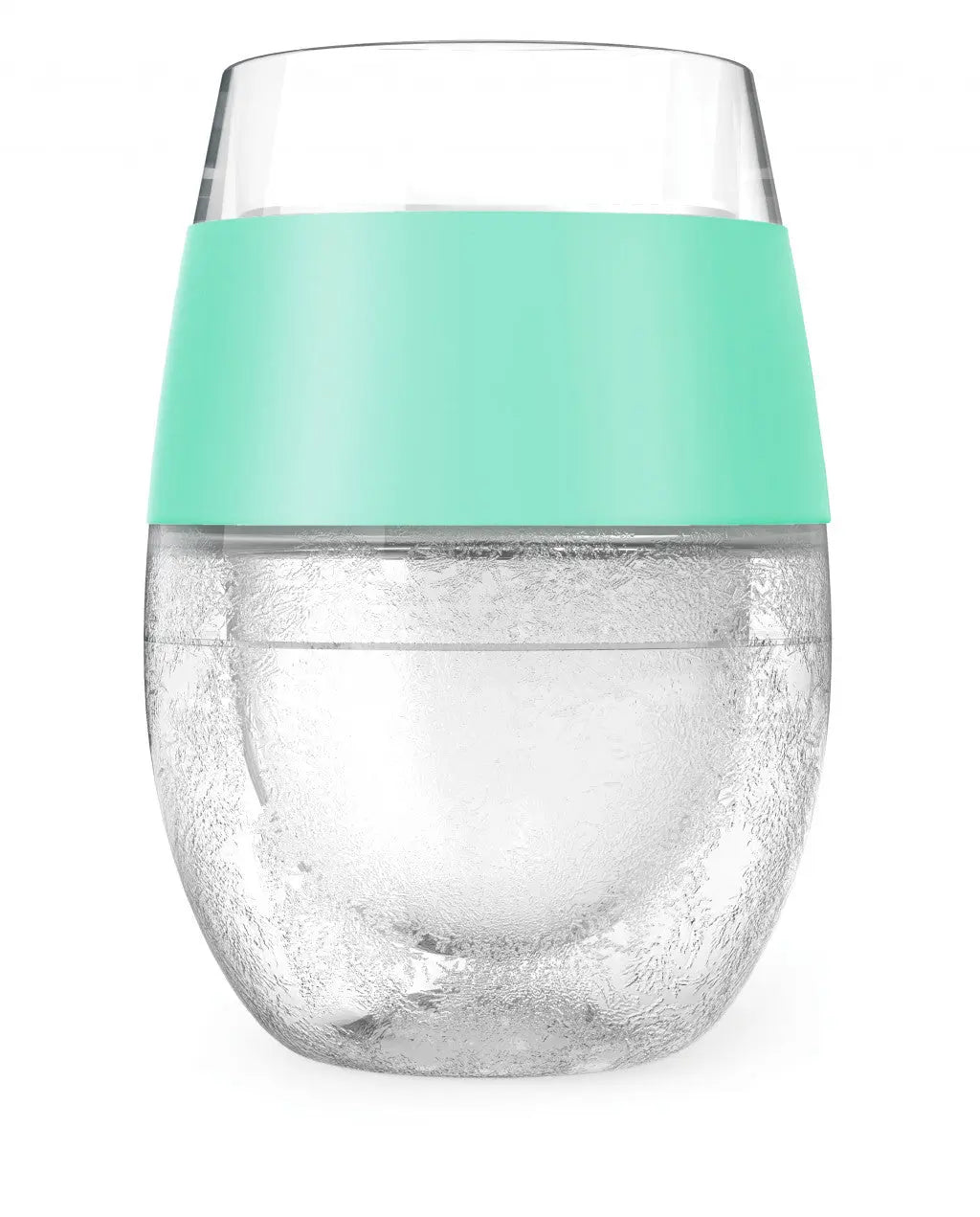 Set of Two Clear And Mint Green Tritan Plastic Convex Curve Shape Stemless All Purpose Wine Glass Homeroots Kitchen & Dining