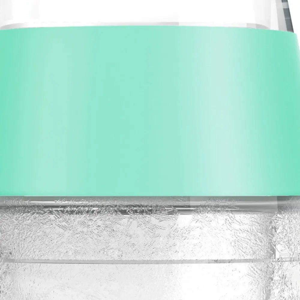 Set of Two Clear And Mint Green Tritan Plastic Convex Curve Shape Stemless All Purpose Wine Glass Homeroots Kitchen & Dining