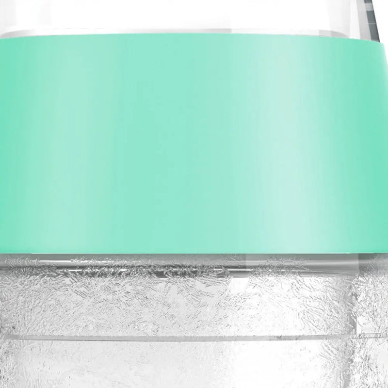 Set of Two Clear And Mint Green Tritan Plastic Convex Curve Shape Stemless All Purpose Wine Glass Homeroots Kitchen & Dining