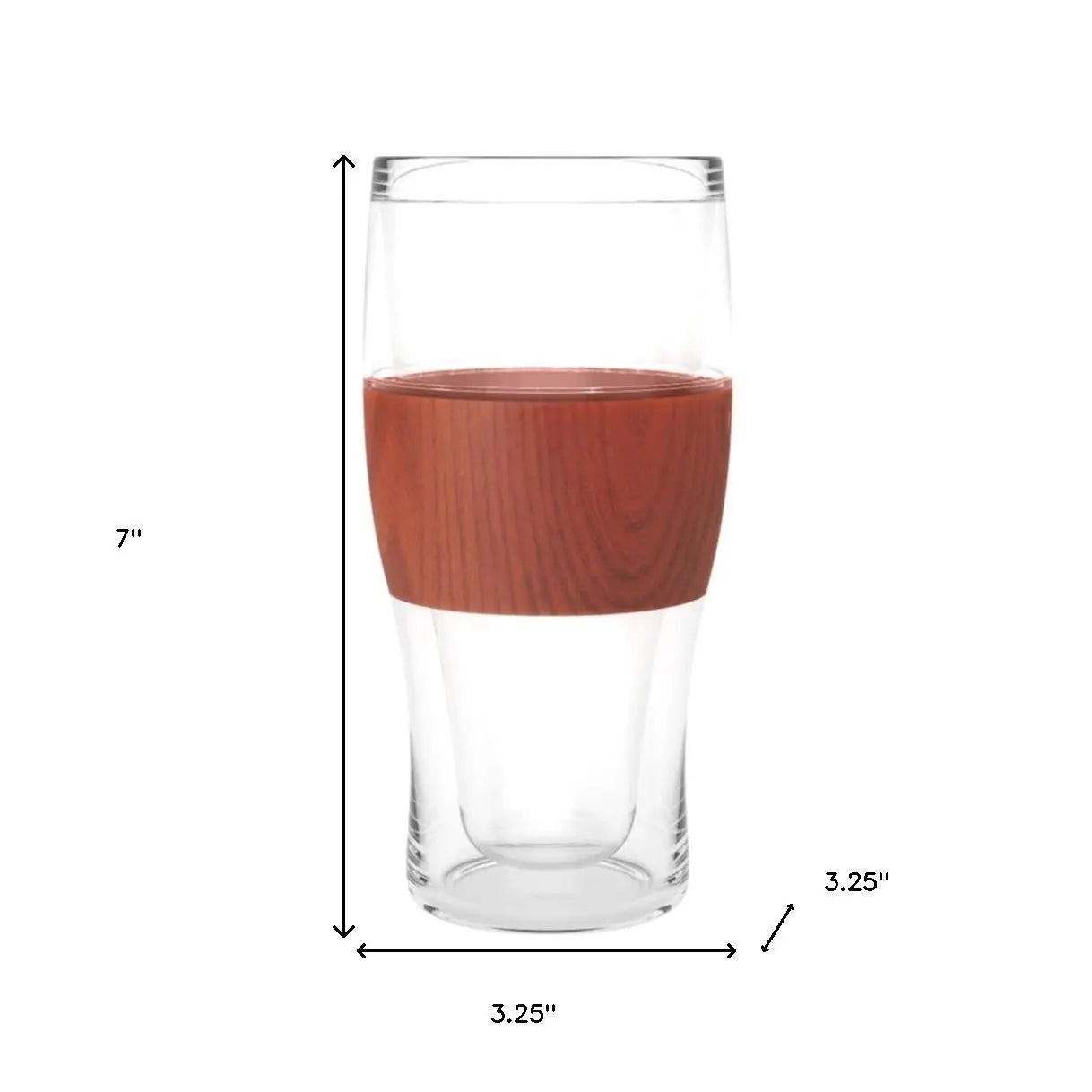 Set of Two Clear And Natural Tritan Plastic Unique Shape Stemless Pint Glass Homeroots Kitchen & Dining