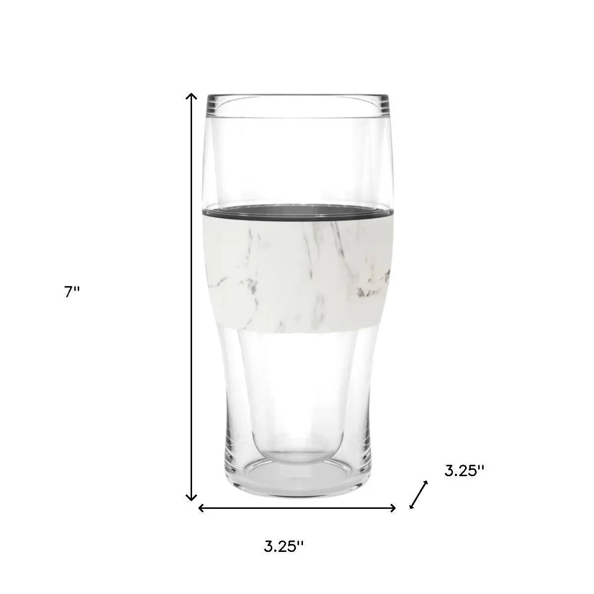 Set of Two Clear And White Tritan Plastic Unique Shape Stemless Pint Glass Homeroots Kitchen & Dining