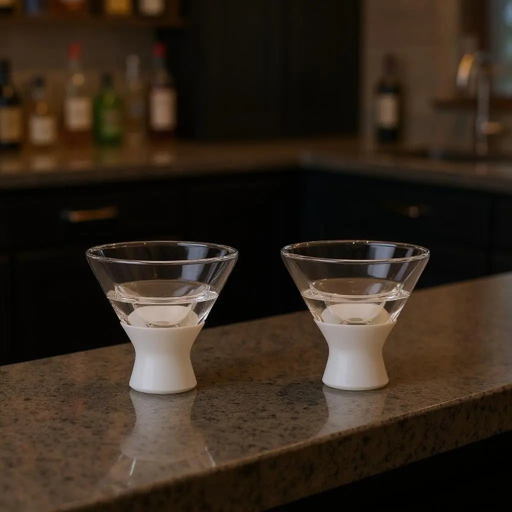 Set of Two Clear Crystal Glass Conical Shape Stemless Martini Glass Homeroots Kitchen & Dining