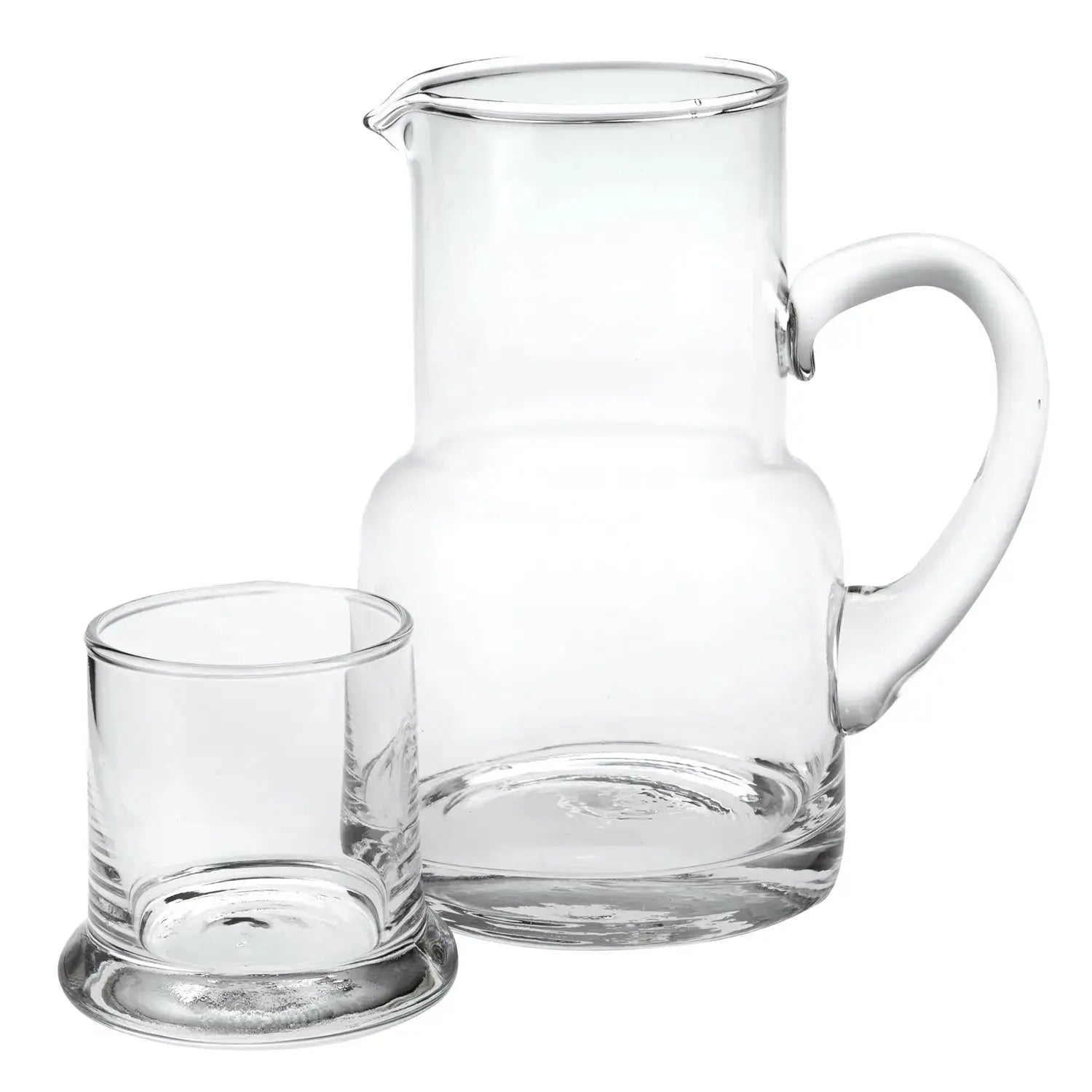 Set of Two Clear Crystal Glass Stemless Carafe And Drinking Glass Homeroots Kitchen & Dining