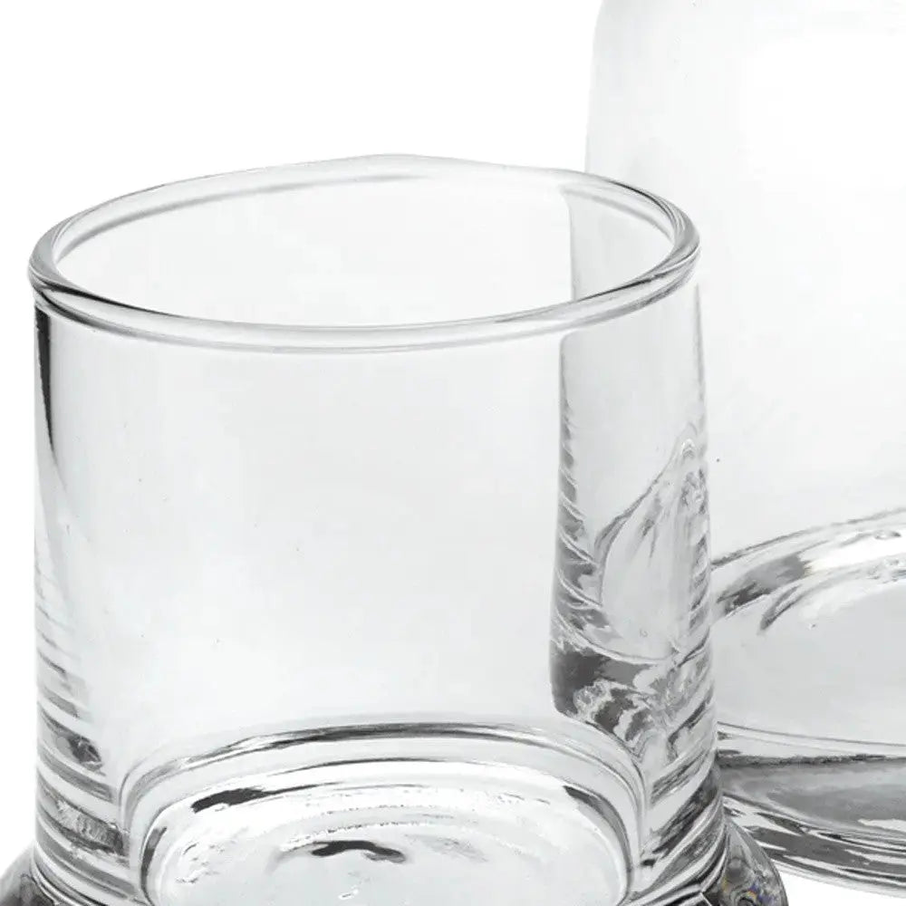 Set of Two Clear Crystal Glass Stemless Carafe And Drinking Glass Homeroots Kitchen & Dining