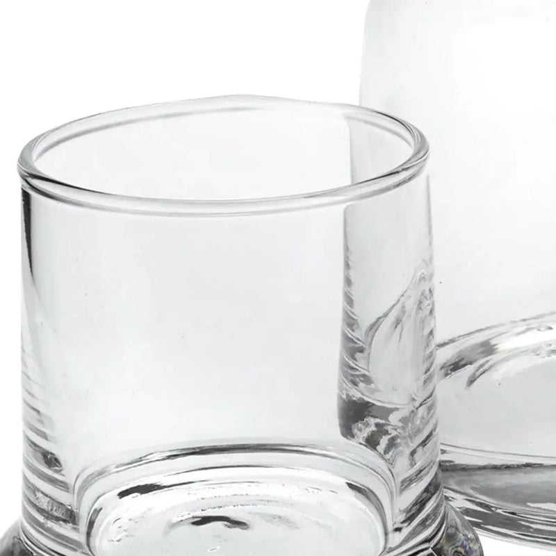 Set of Two Clear Crystal Glass Stemless Carafe And Drinking Glass Homeroots Kitchen & Dining