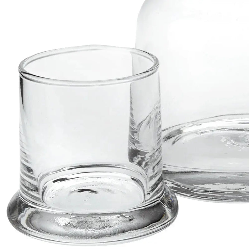 Set of Two Clear Crystal Glass Stemless Carafe And Drinking Glass Homeroots Kitchen & Dining