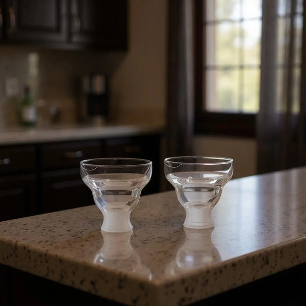 Set of Two Clear Crystal Glass Unique Shape Stemless Margarita Glass Homeroots Kitchen & Dining