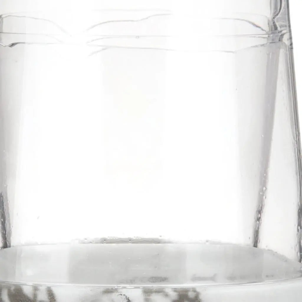 Set of Two Clear White And Black Plastic Angular Shape Stemless All Purpose Wine Glass Homeroots Kitchen & Dining
