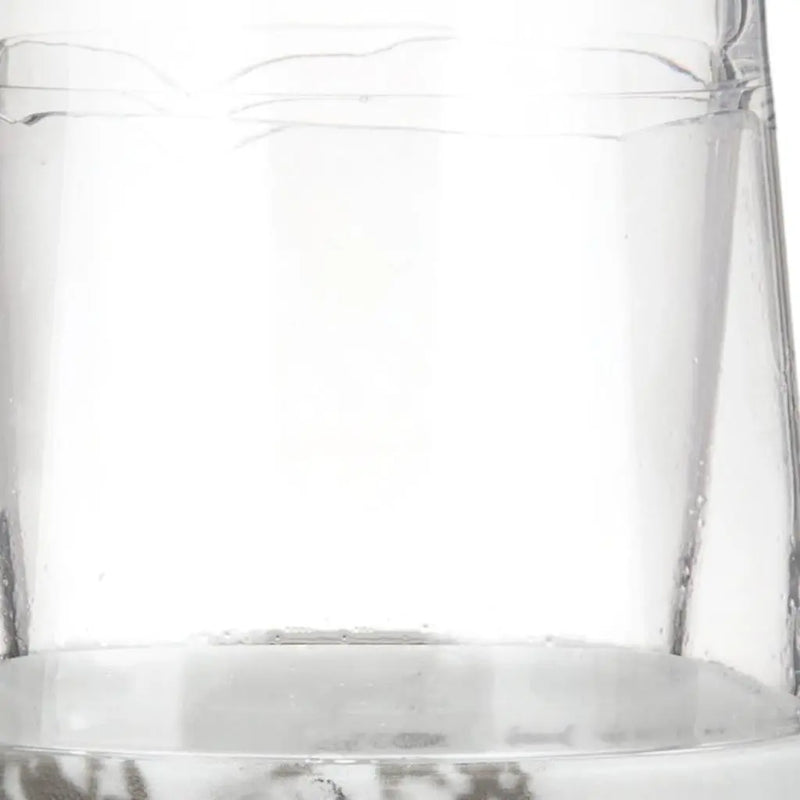 Set of Two Clear White And Black Plastic Angular Shape Stemless All Purpose Wine Glass Homeroots Kitchen & Dining