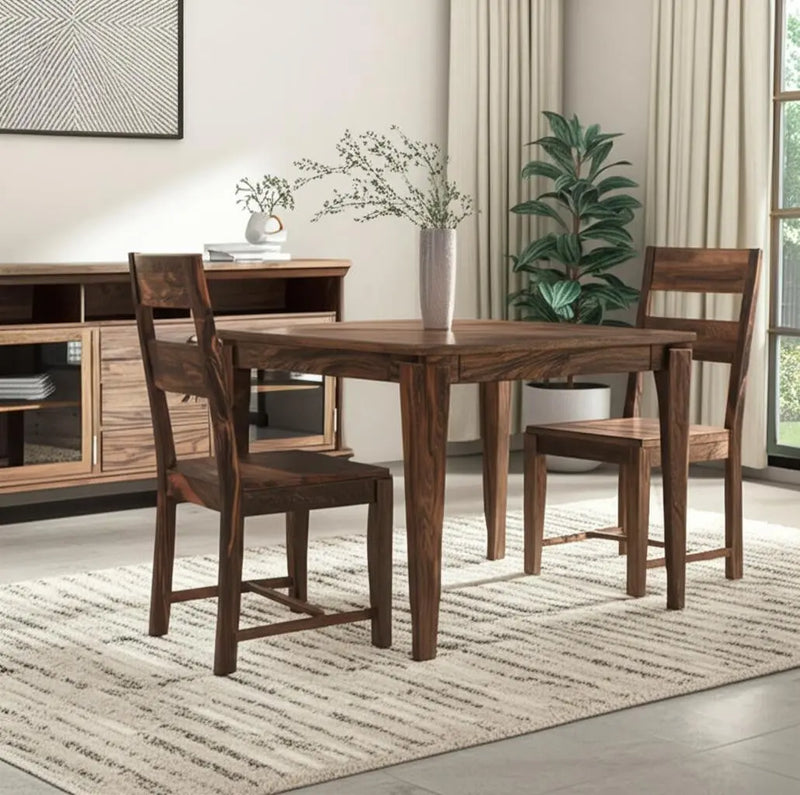 Set of Two Dark Brown Solid Wood Ladder Back Dining Side Chairs Homeroots Kitchen & Dining