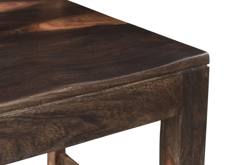 Set of Two Dark Brown Solid Wood Ladder Back Dining Side Chairs Homeroots Kitchen & Dining