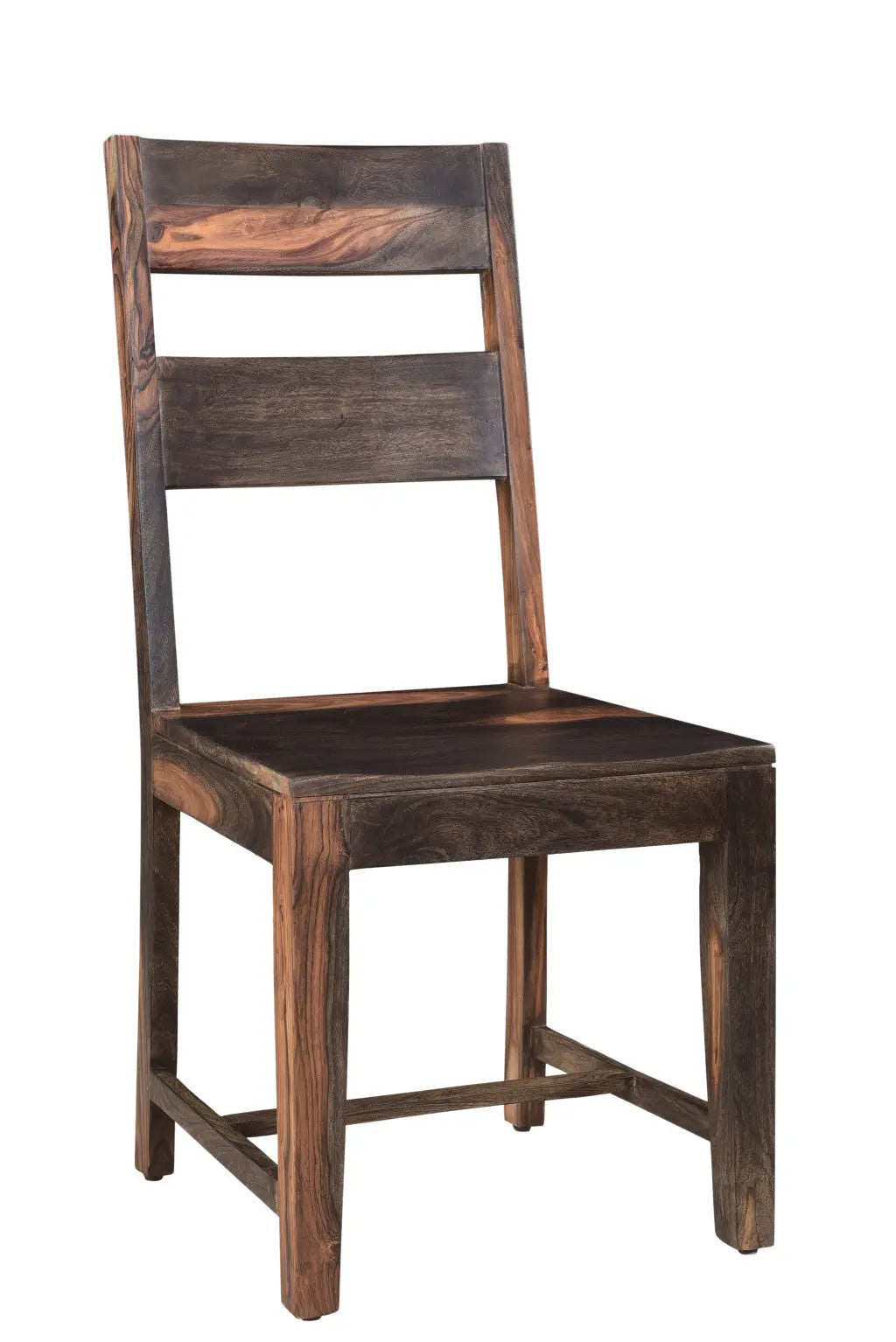 Set of Two Dark Brown Solid Wood Ladder Back Dining Side Chairs Homeroots Kitchen & Dining
