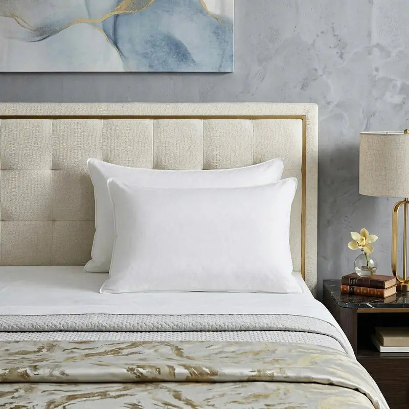 Set of Two Down Alternative Firm Queen Size Bed Pillows Homeroots Bed & Bath