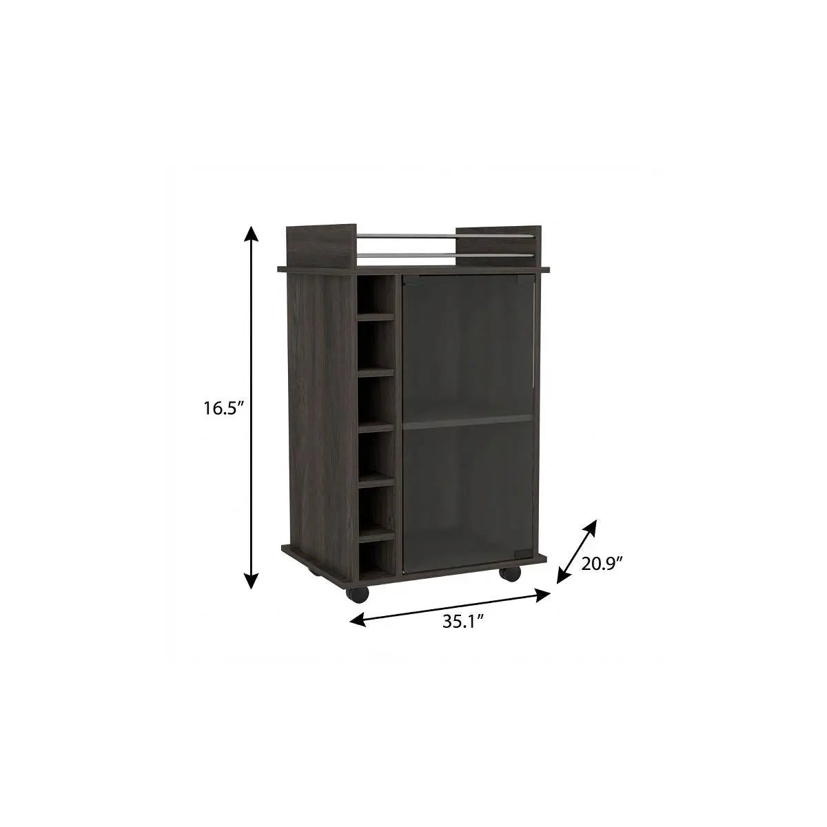 Set of Two Espresso and Black Wood Floor Shelf Furniture Set Homeroots Kitchen & Dining
