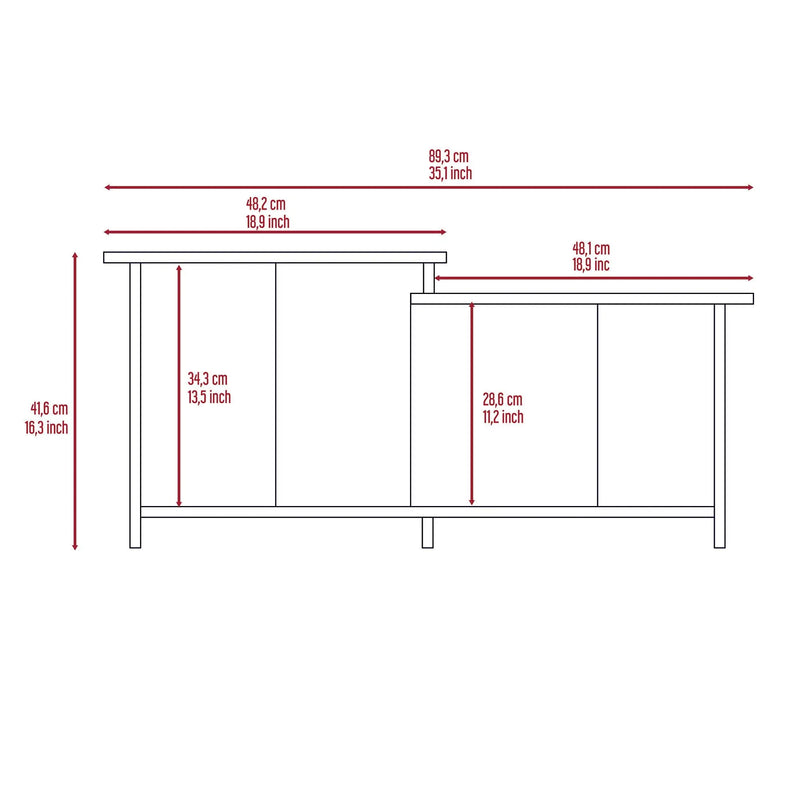 Set of Two Espresso and Black Wood Floor Shelf Furniture Set Homeroots Living Room