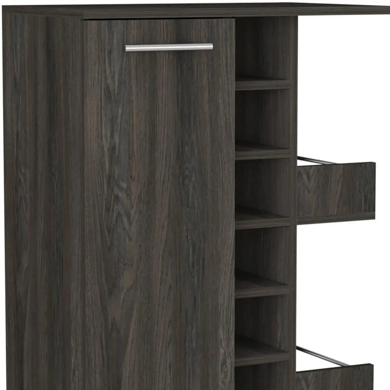 Set of Two Espresso and Black Wood Furniture Set Homeroots Living Room