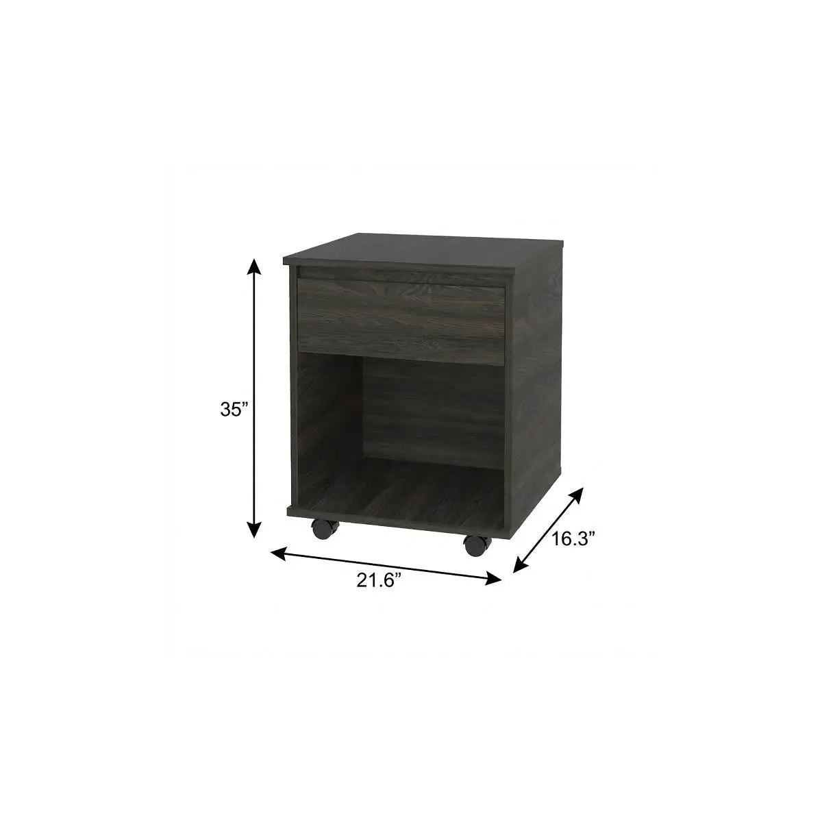 Set of Two Espresso and Black Wood Wheel Furniture Set Homeroots Kitchen & Dining