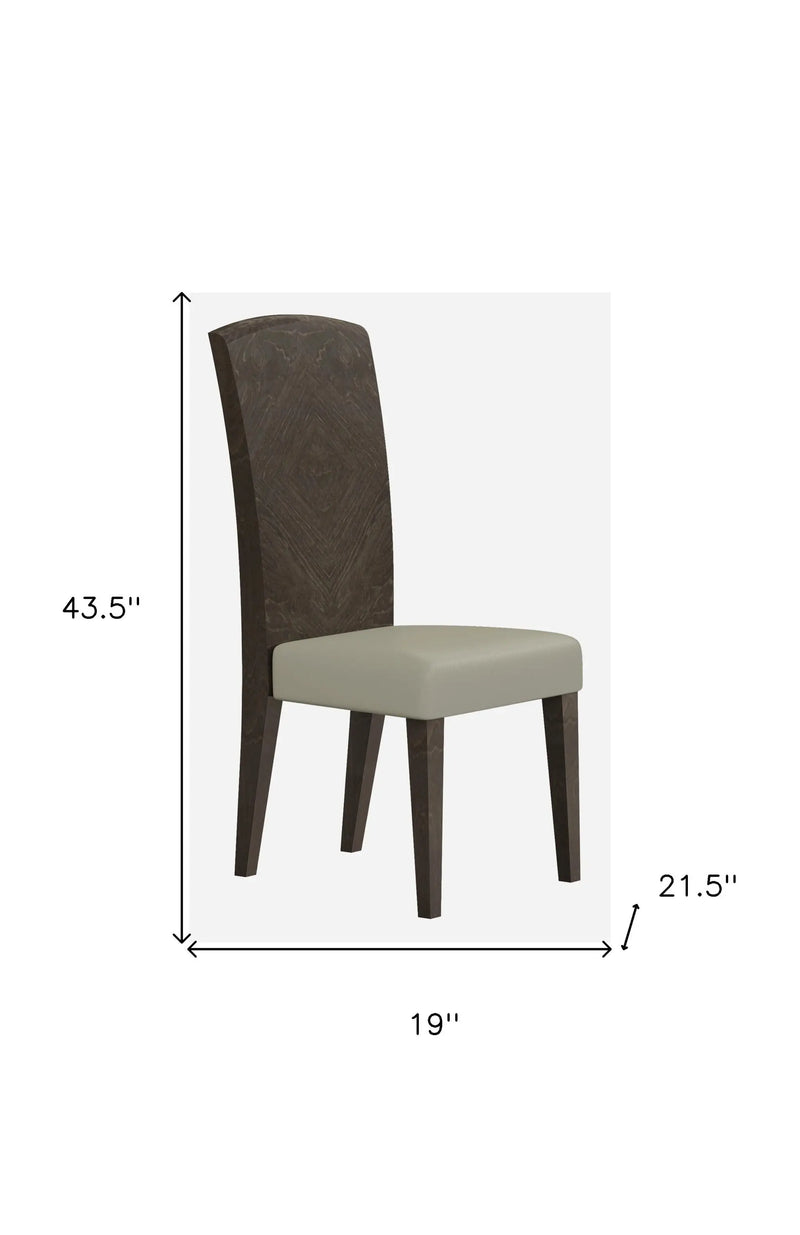 Set of Two Gray And Espresso Upholstered Dining Side Chairs Homeroots Kitchen & Dining