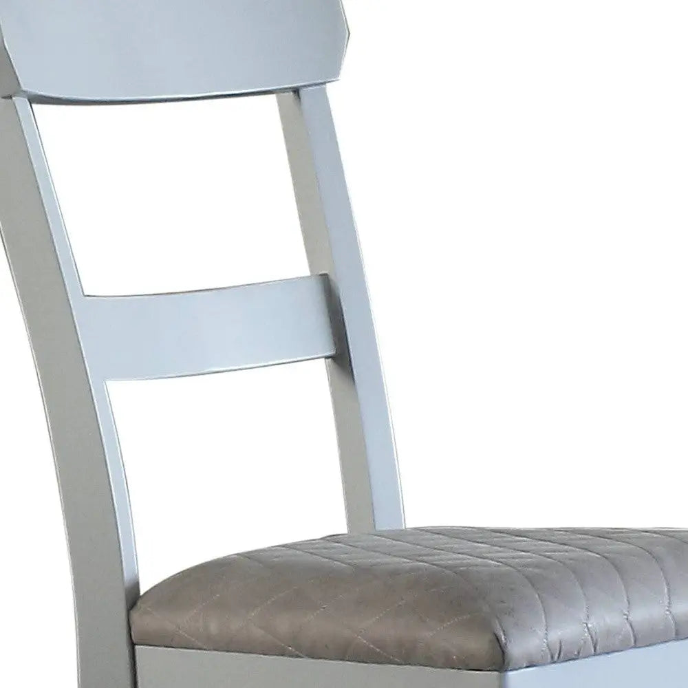 Set of Two Gray Fabric Open Back Dining Side Chairs Homeroots Kitchen & Dining