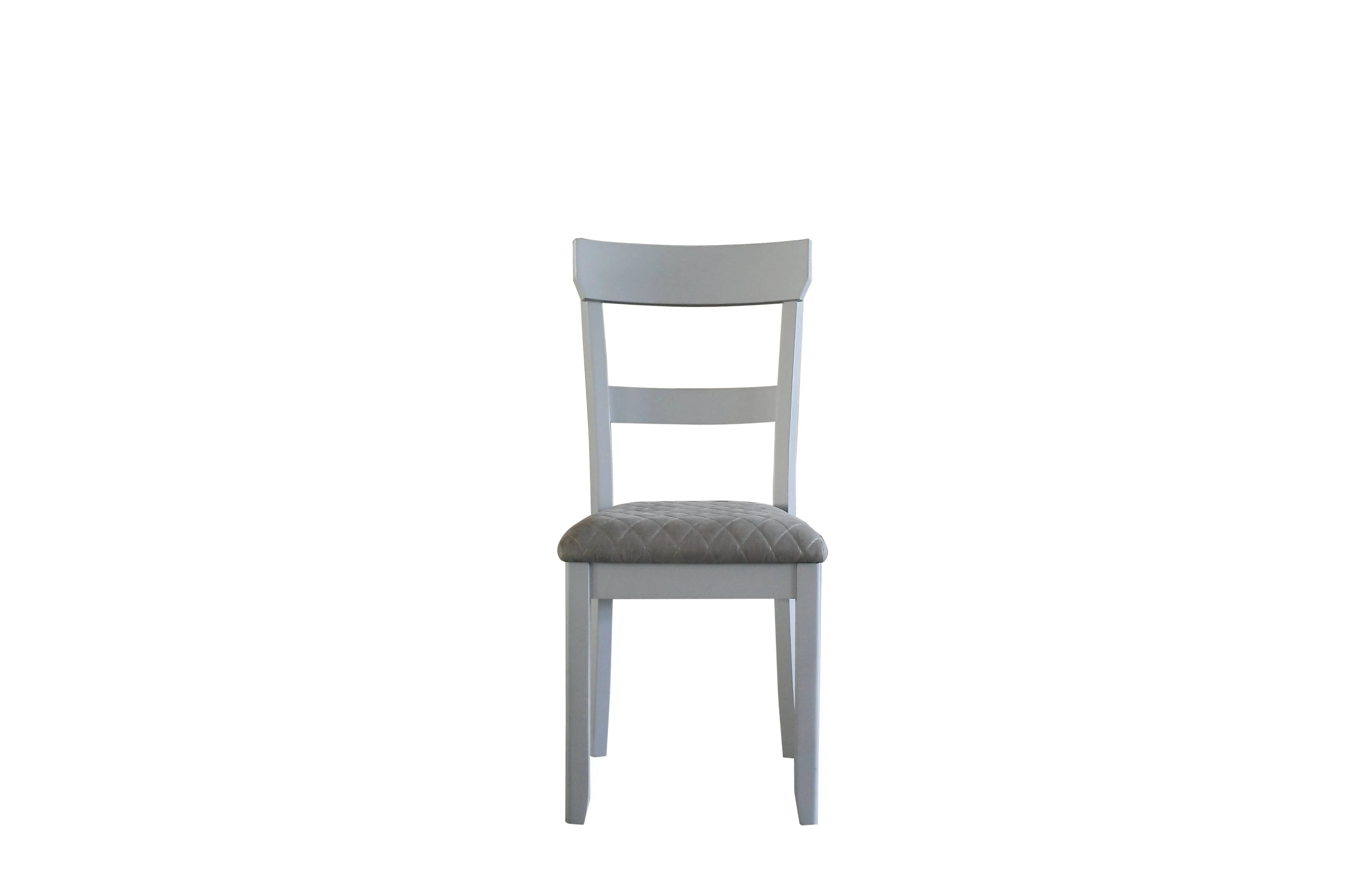 Set of Two Gray Fabric Open Back Dining Side Chairs Homeroots Kitchen & Dining