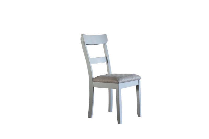 Set of Two Gray Fabric Open Back Dining Side Chairs Homeroots Kitchen & Dining