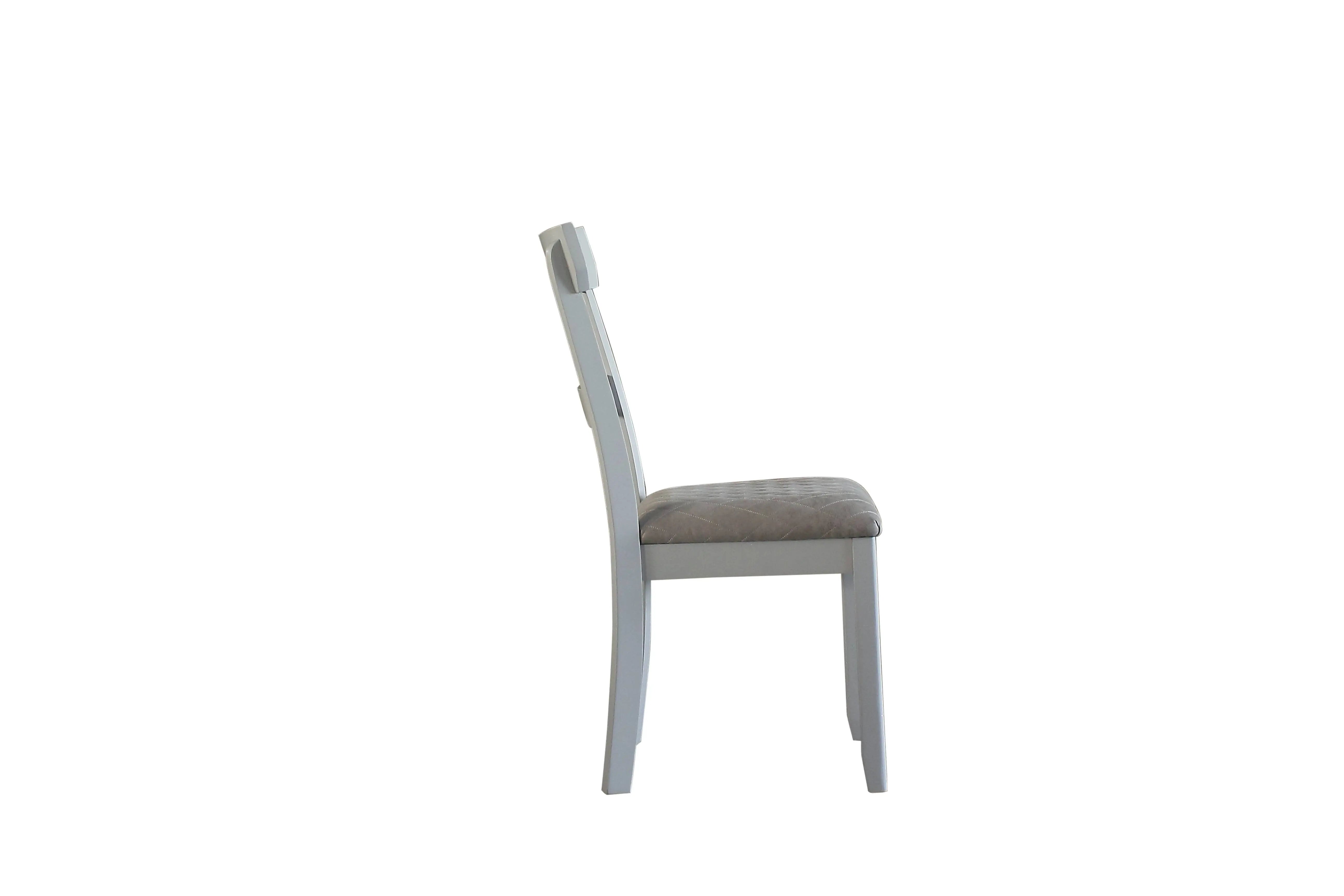 Set of Two Gray Fabric Open Back Dining Side Chairs Homeroots Kitchen & Dining