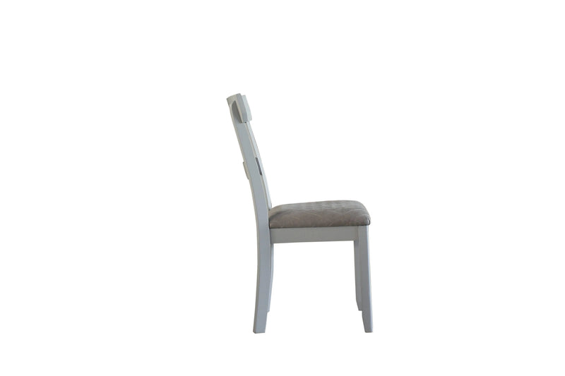 Set of Two Gray Fabric Open Back Dining Side Chairs Homeroots Kitchen & Dining