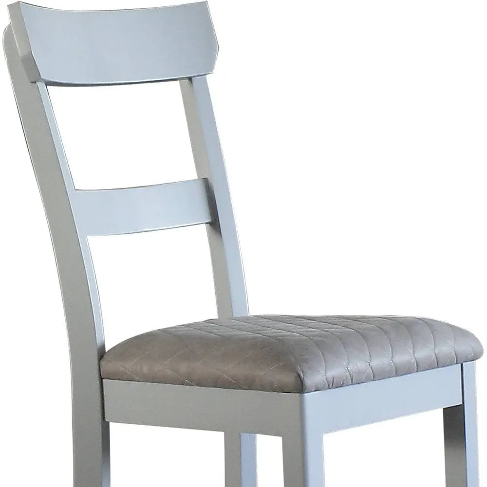 Set of Two Gray Fabric Open Back Dining Side Chairs Homeroots Kitchen & Dining