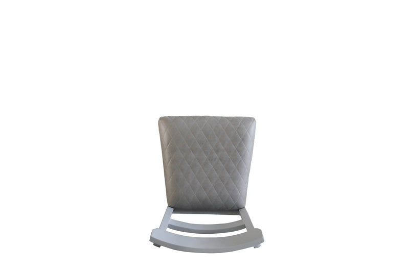 Set of Two Gray Fabric Open Back Dining Side Chairs Homeroots Kitchen & Dining