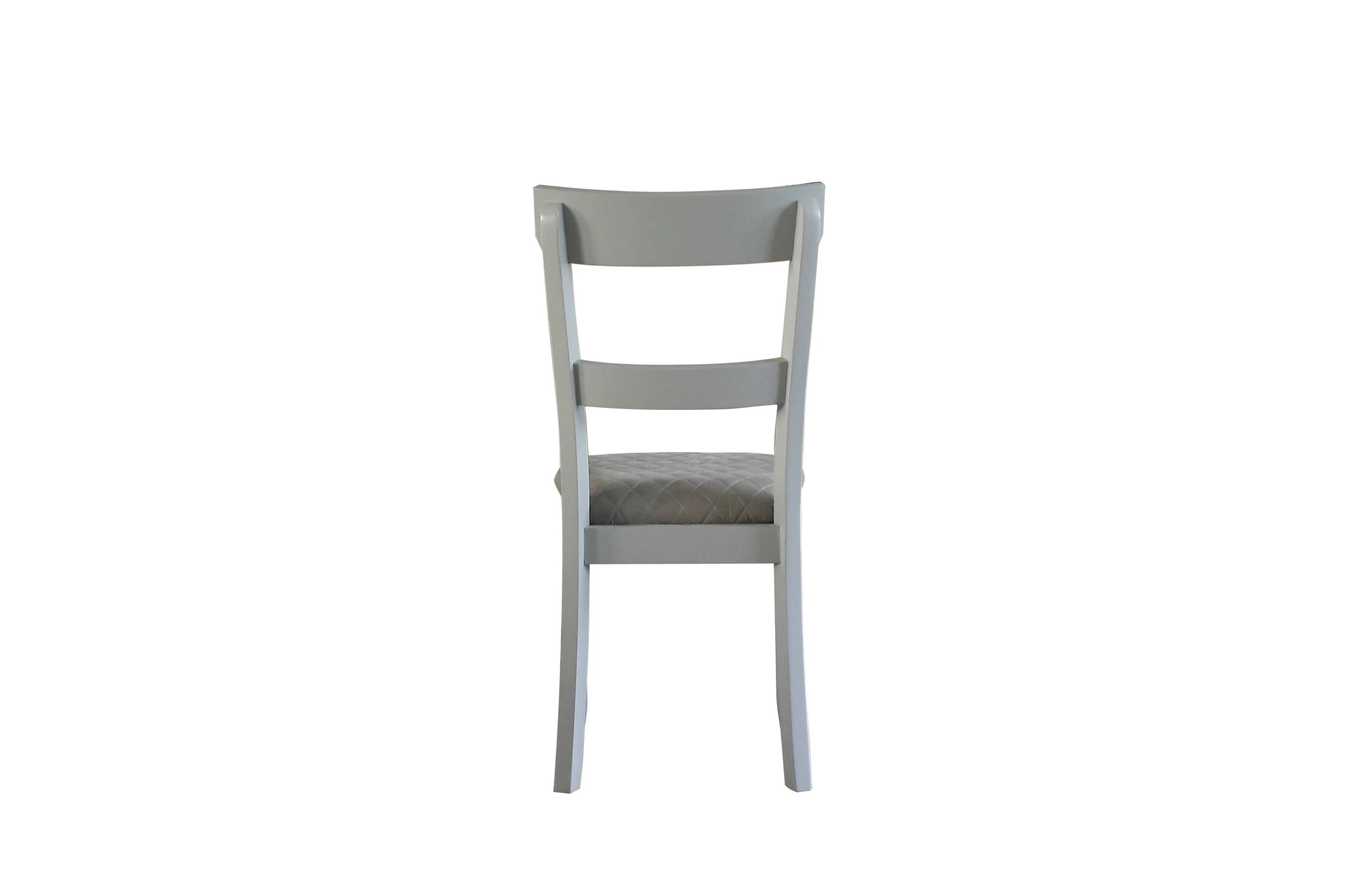 Set of Two Gray Fabric Open Back Dining Side Chairs Homeroots Kitchen & Dining