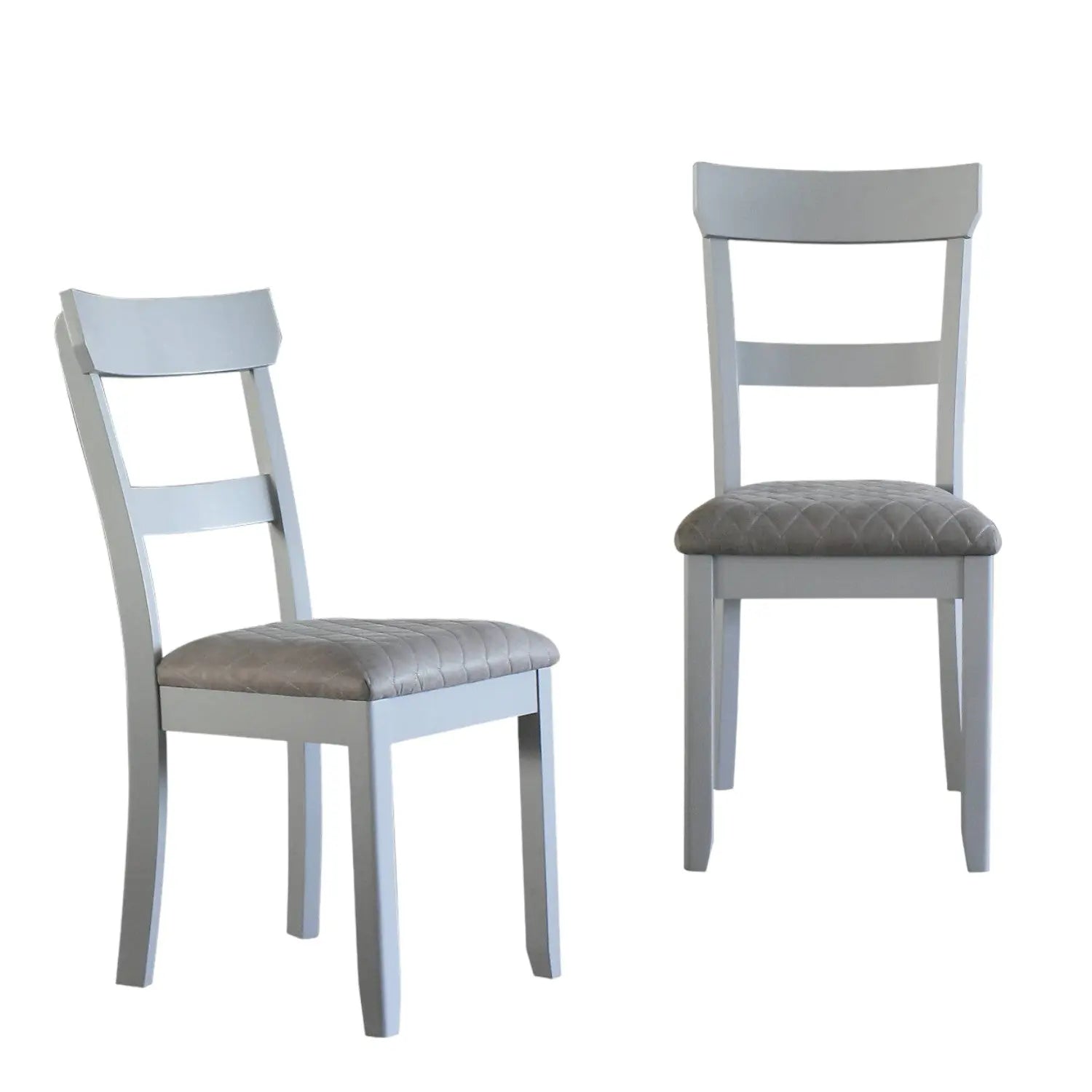 Set of Two Gray Fabric Open Back Dining Side Chairs Homeroots Kitchen & Dining