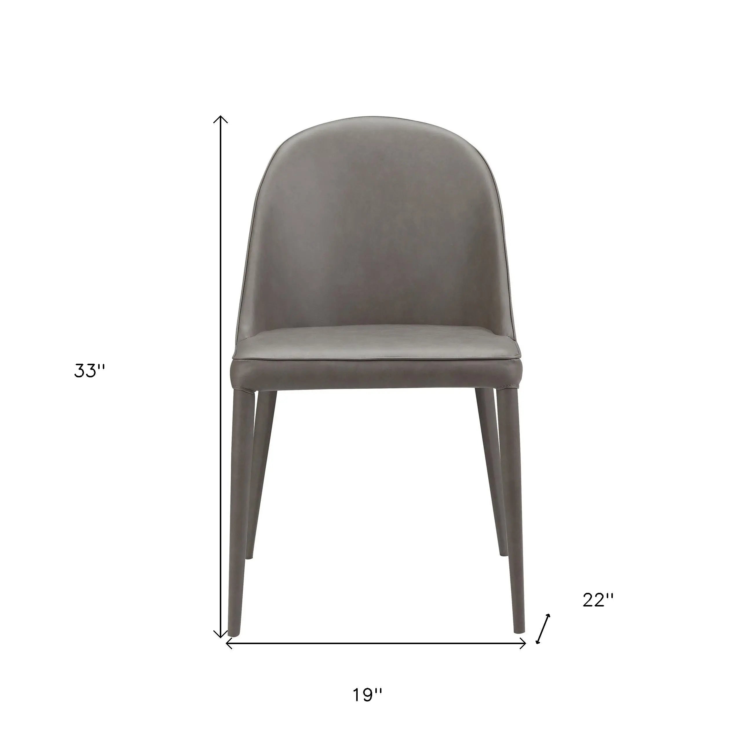 Set of Two Gray Faux Leather Dining Side Chairs Homeroots Kitchen & Dining