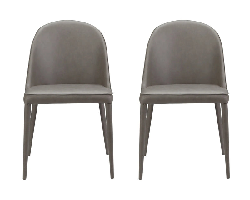 Set of Two Gray Faux Leather Dining Side Chairs Homeroots Kitchen & Dining