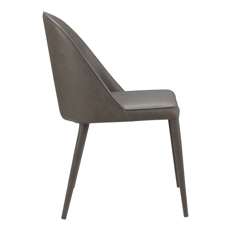 Set of Two Gray Faux Leather Dining Side Chairs Homeroots Kitchen & Dining