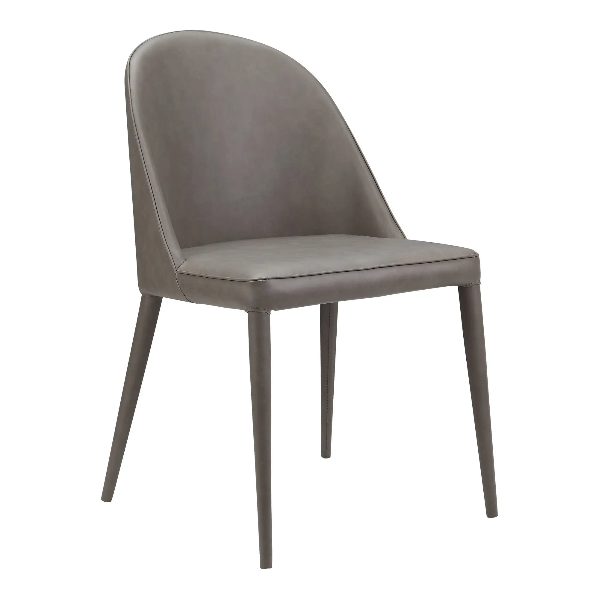 Set of Two Gray Faux Leather Dining Side Chairs Homeroots Kitchen & Dining