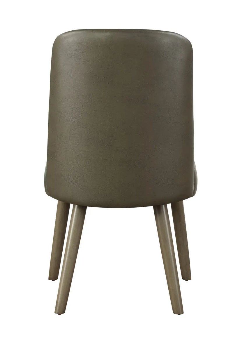 Set of Two Gray Faux Leather Dining Side Chairs Homeroots Kitchen & Dining