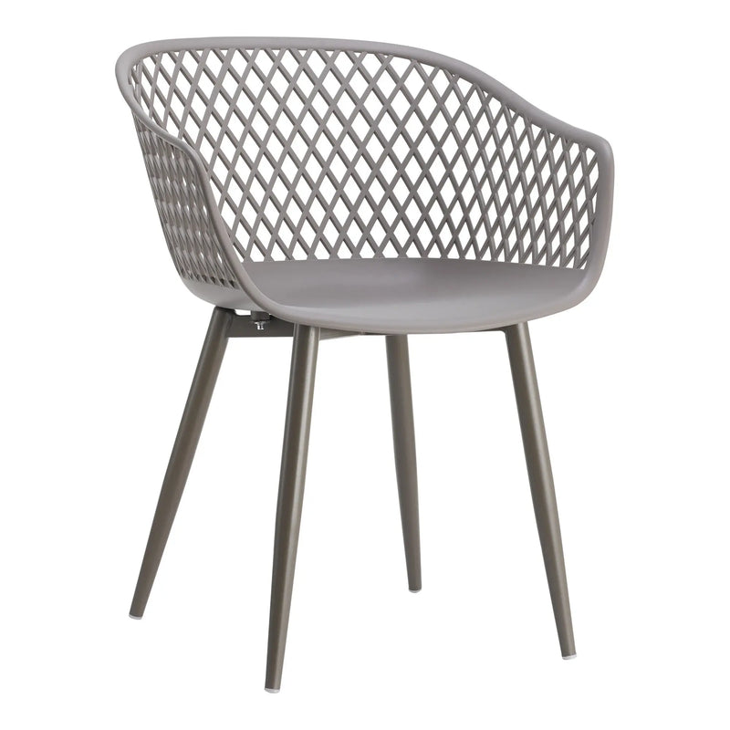 Set of Two Gray Heavy Duty Plastic Outdoor Stacking Dining Chairs Homeroots Outdoor