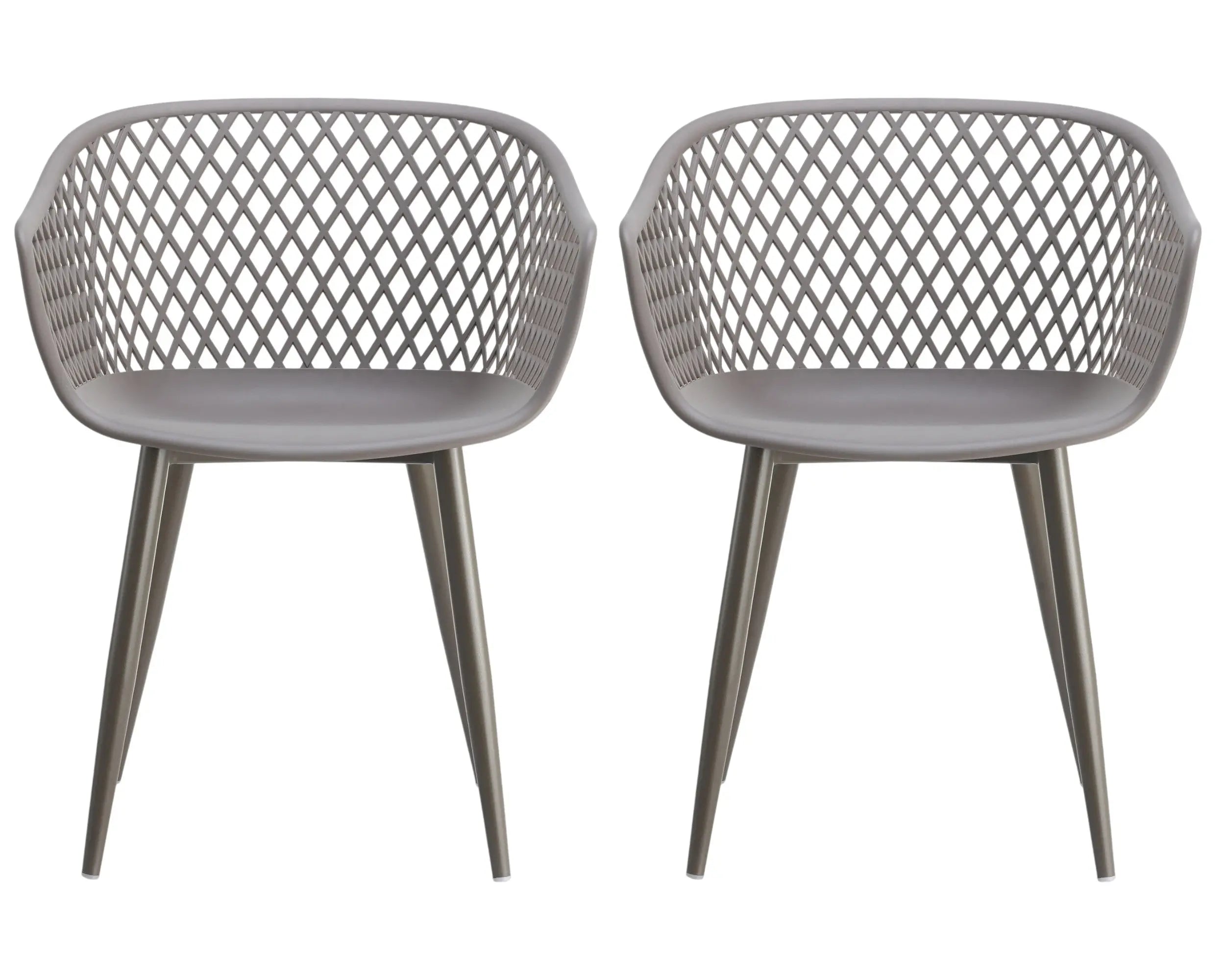 Set of Two Gray Heavy Duty Plastic Outdoor Stacking Dining Chairs Homeroots Outdoor