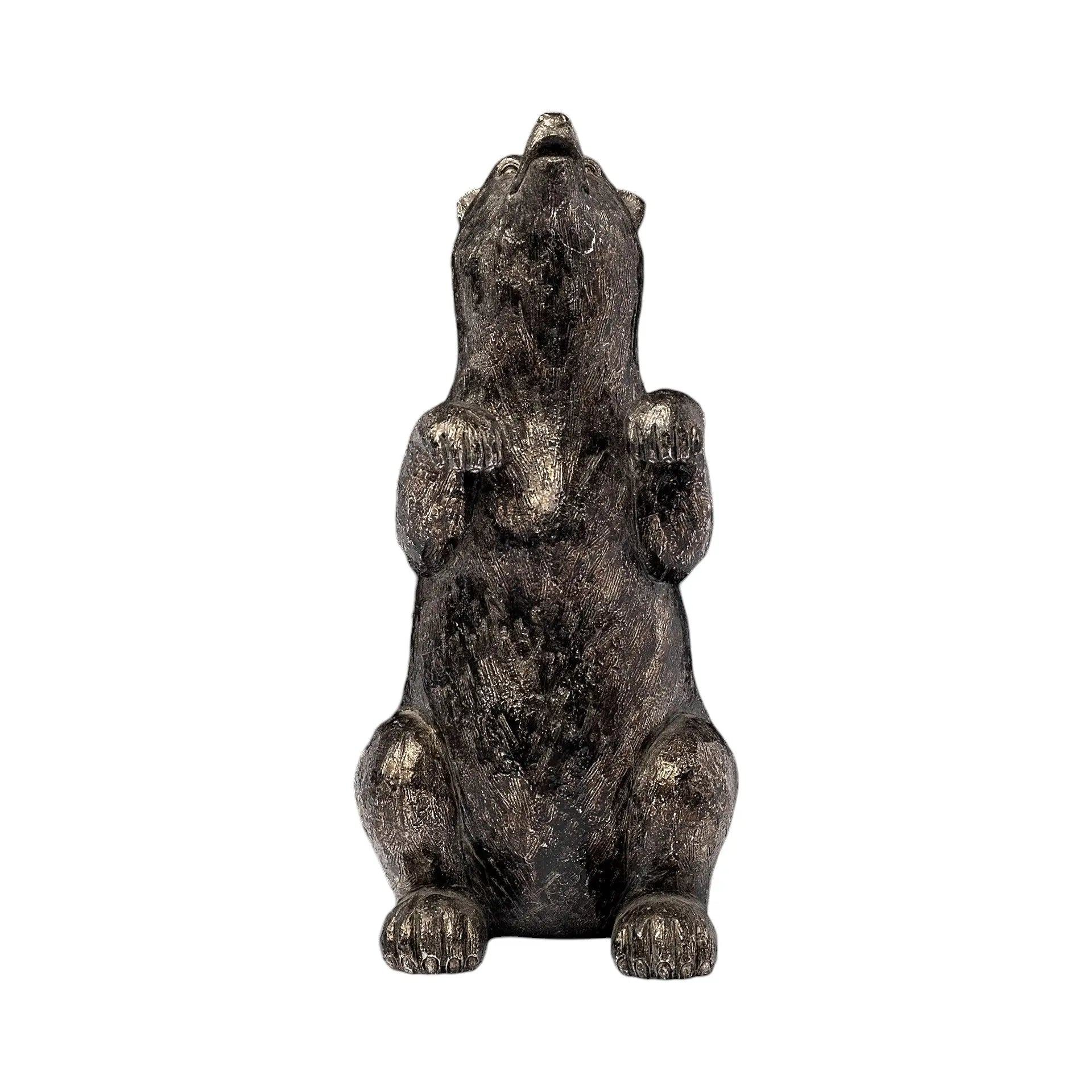 Set of Two Gray Resin Bear Decorative Bookends Homeroots Home Decor