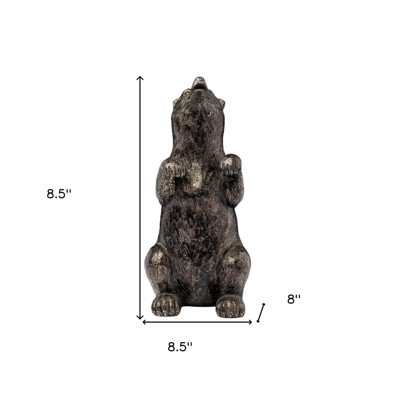 Set of Two Gray Resin Bear Decorative Bookends Homeroots Home Decor