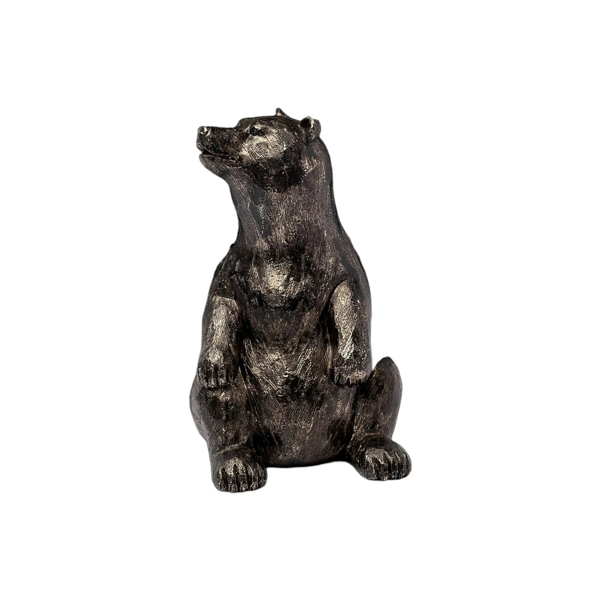 Set of Two Gray Resin Bear Decorative Bookends Homeroots Home Decor