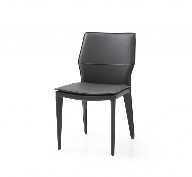 Set of Two Gray Slipcovered Upholstered Faux Leather Dining Side Chairs Homeroots Kitchen & Dining