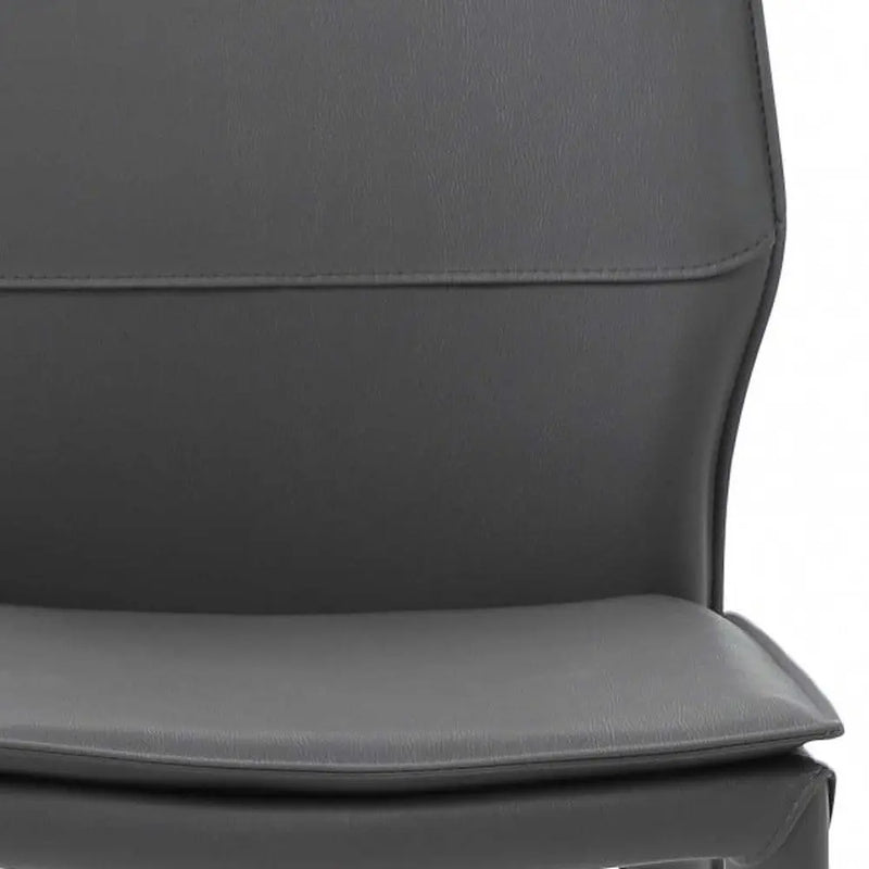 Set of Two Gray Slipcovered Upholstered Faux Leather Dining Side Chairs Homeroots Kitchen & Dining